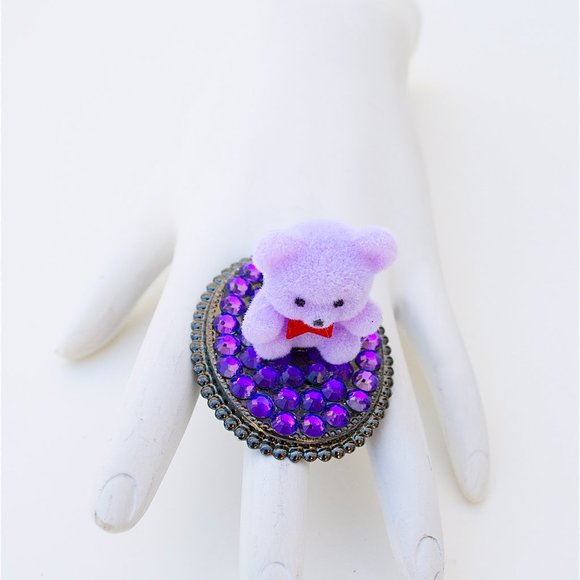 GASOLINE GLAMOUR PURPLE BEAR RING - Picture 4 of 4